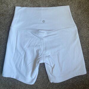 Lululemon White Biker Shorts 6" Size 6 Double Lined True White